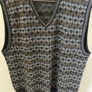 Vintage Florence Tricot Italy Textured Knit Sweater Vest Coogi Style Large